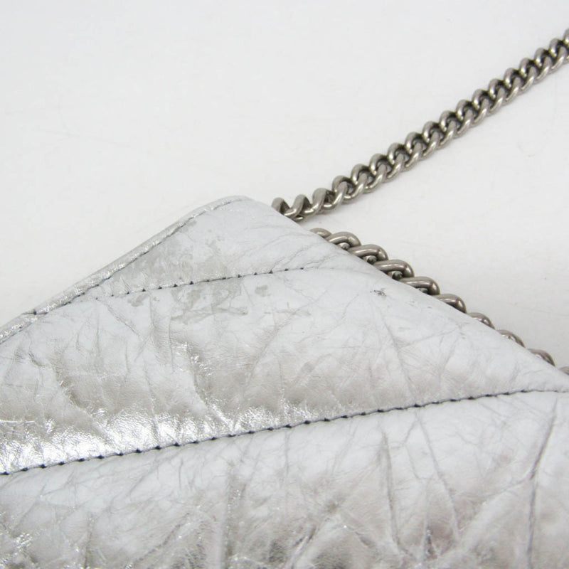 Balenciaga Crush Chain Flap Leather Silver Bag