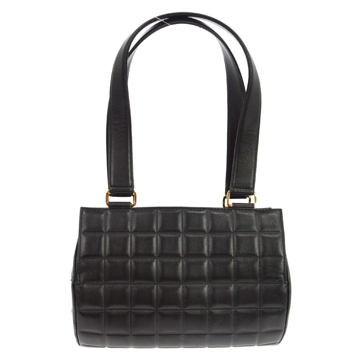 Chanel Chocolate Bar Barrel Quilted Leather Black Bag