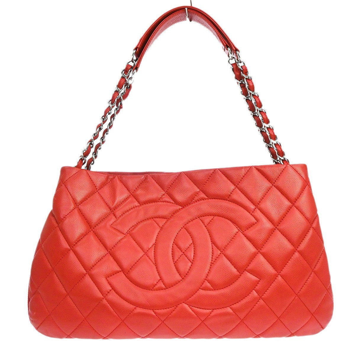 Chanel Timeless Cc Expandable Quilted Caviar Red Leather Bag