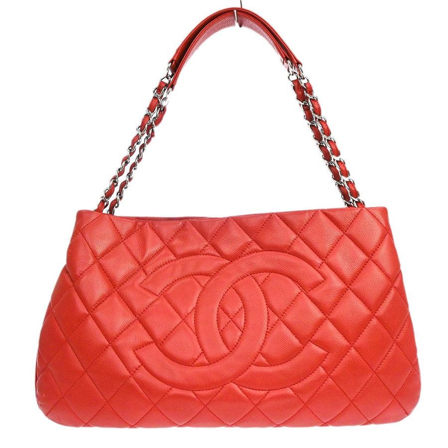 Chanel Timeless Cc Expandable Quilted Caviar Red Leather Bag