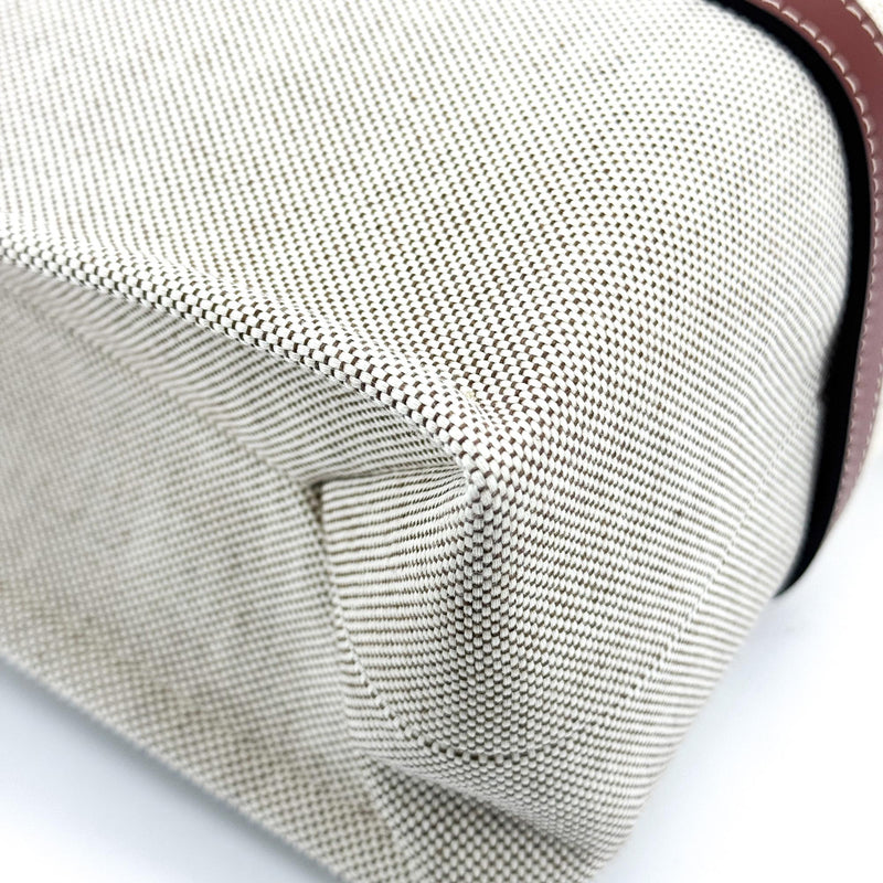 Chloe Woody Tote Canvas With Leather Brown