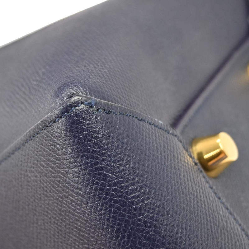 Celine Belt Textured Leather Blue Bag