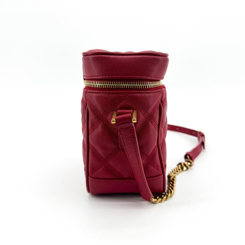 Saint Laurent 80s Vanity Quilted Leather Red Bag