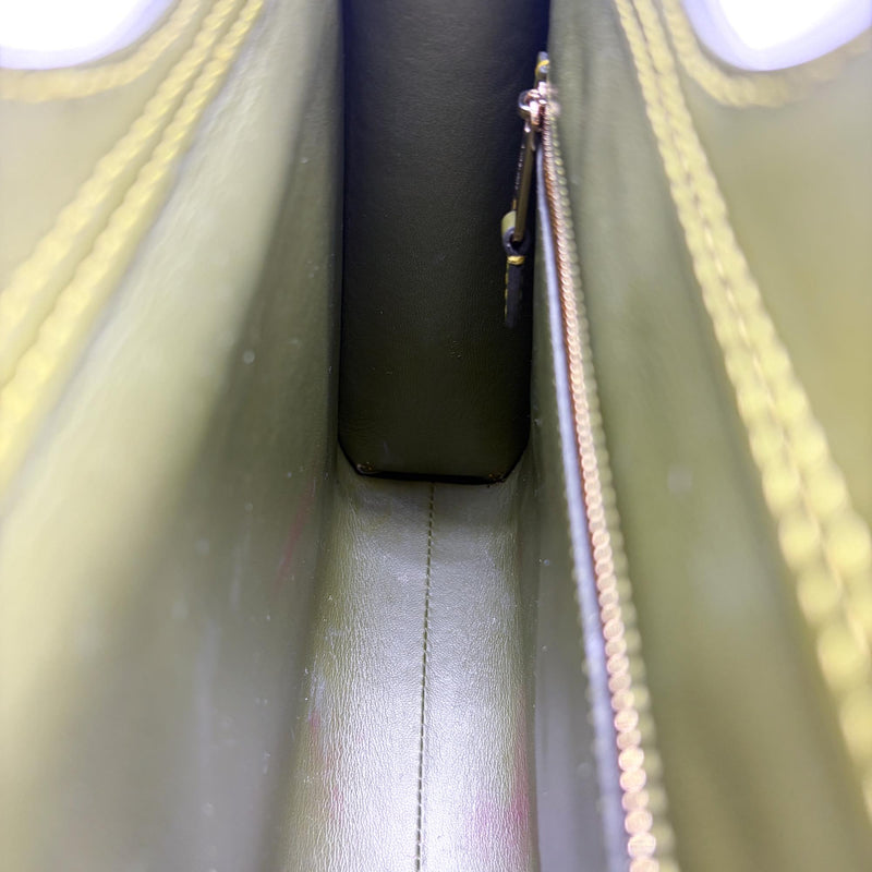Burberry Title Pocket Leather Green Calfskin Bag