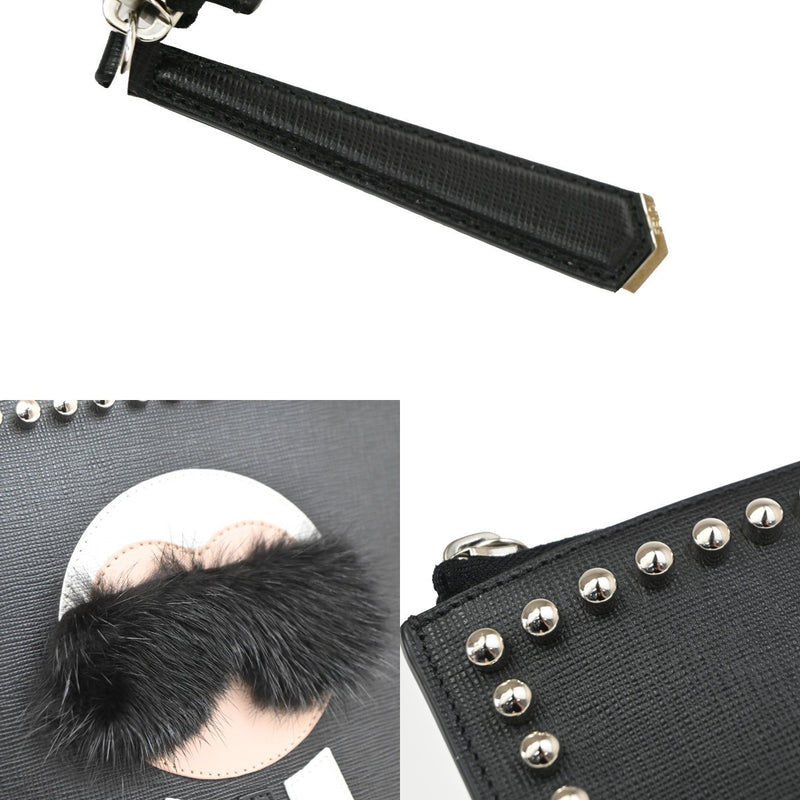 Fendi Karlito Studded Saffiano Leather Black Bag