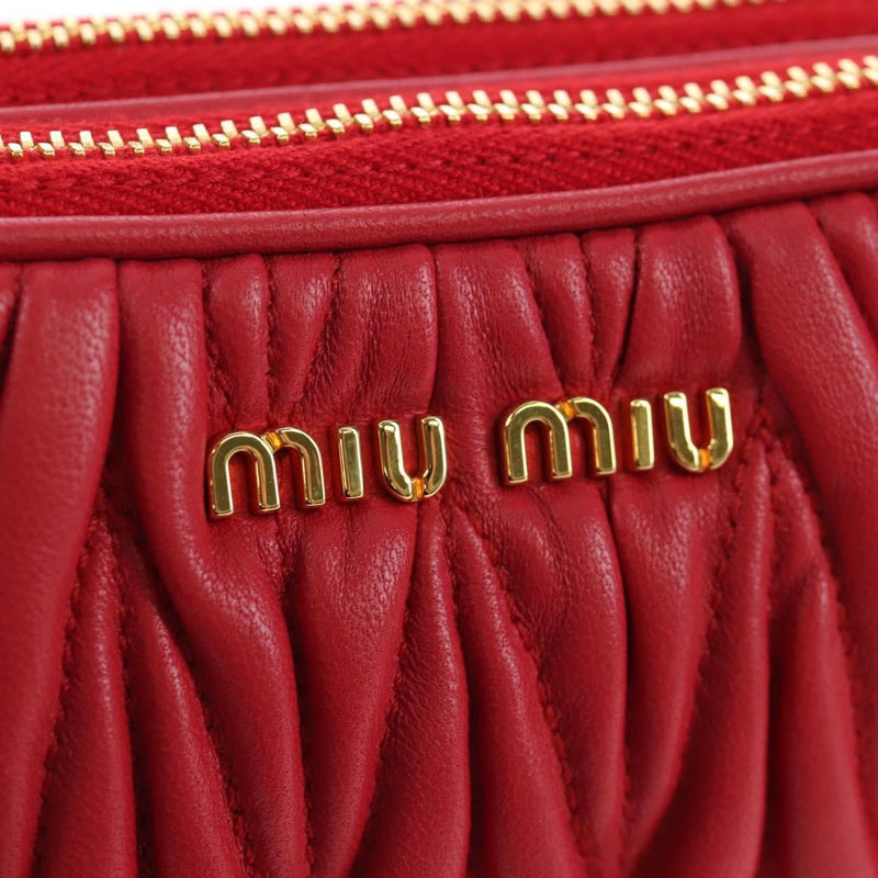 Miu Miu Tech Matelasse Leather Red Bag