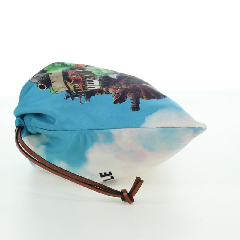 Loewe Paula Drawstring Printed Canvas Blue Bag