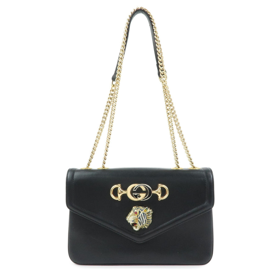 Gucci Rajah Chain Leather Black Bag