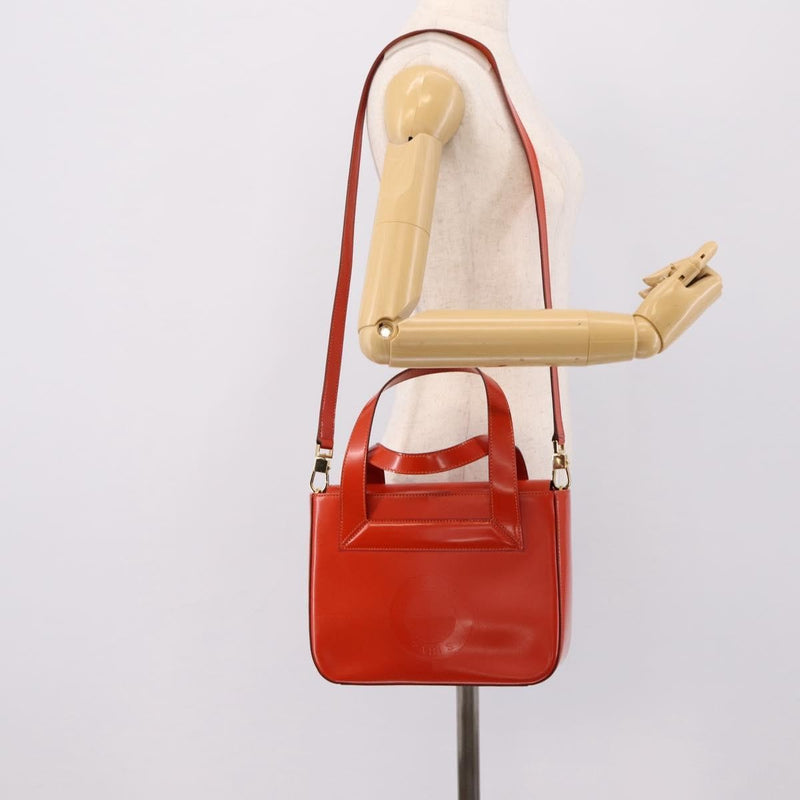 Celine Top Handle Leather Orange Bag