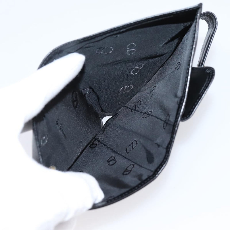 Christian Dior Bifold Card Holder Leather Black Accessory