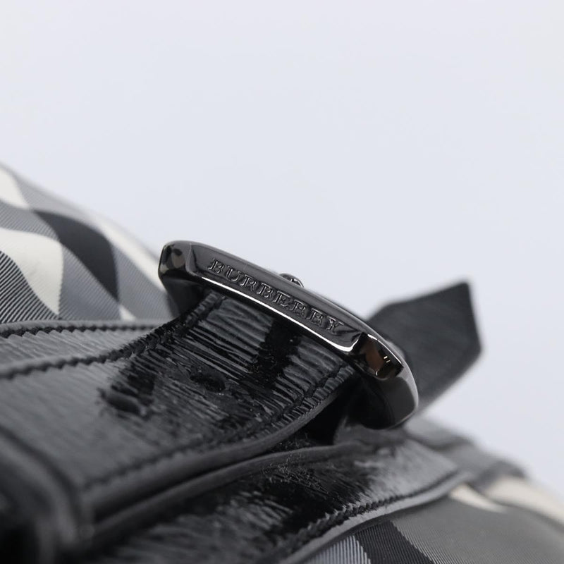 Burberry Nova Check Tote Canvas Pattern Black Nylon