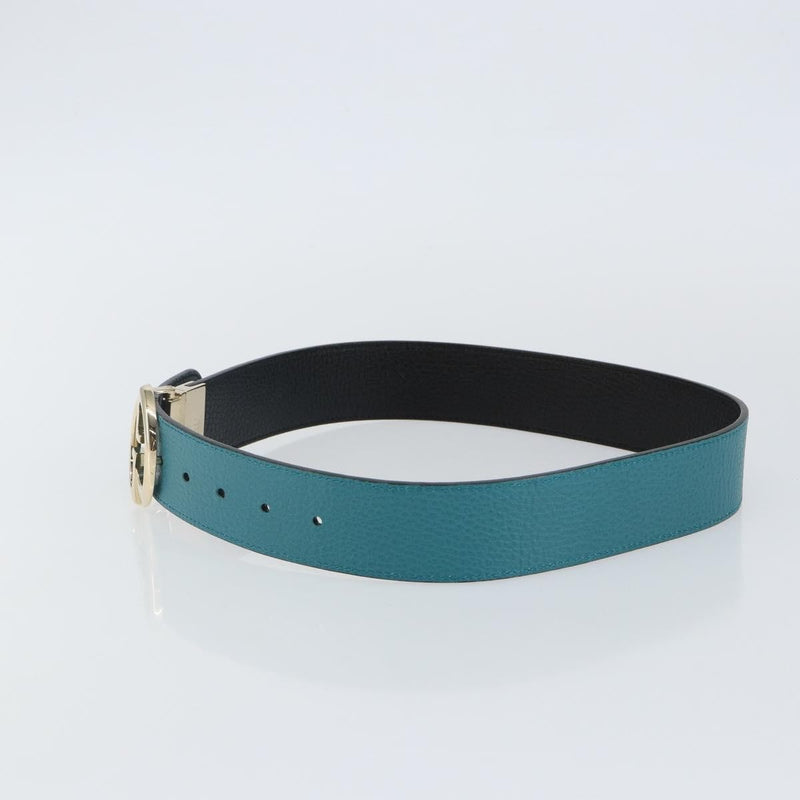 Gucci 1973 Reversible Belt (outlet) Leather Turquoise