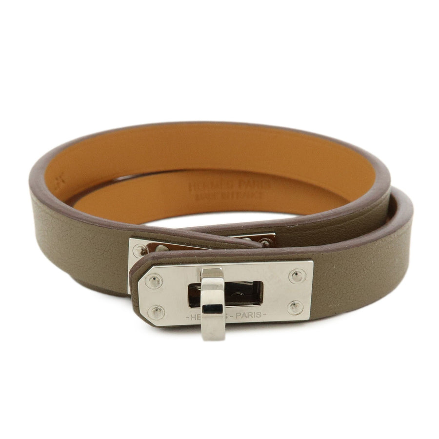 Hermes Kelly Double Tour Leather Greige Bijoux