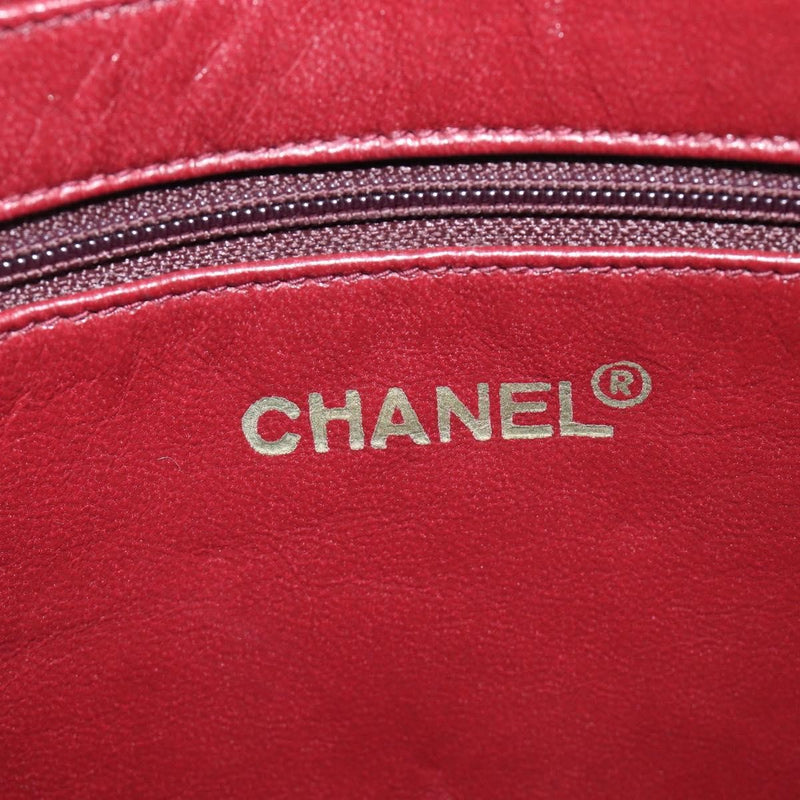 Chanel Vintage Front Pocket Camera Chevron Lambskin Black Leather Bag