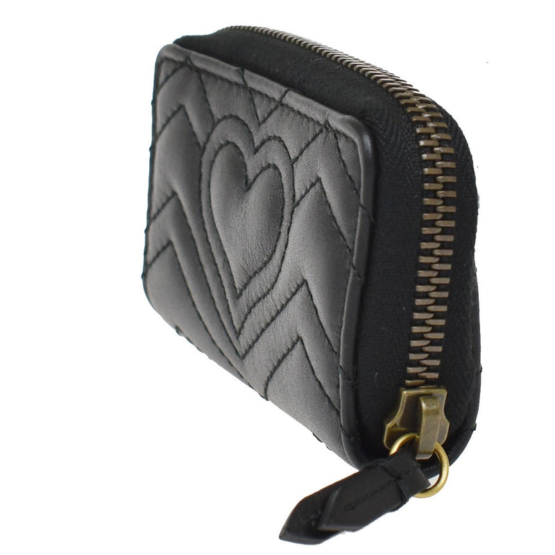 Gucci Gg Marmont Zip Around Matelasse Leather Black Accessory