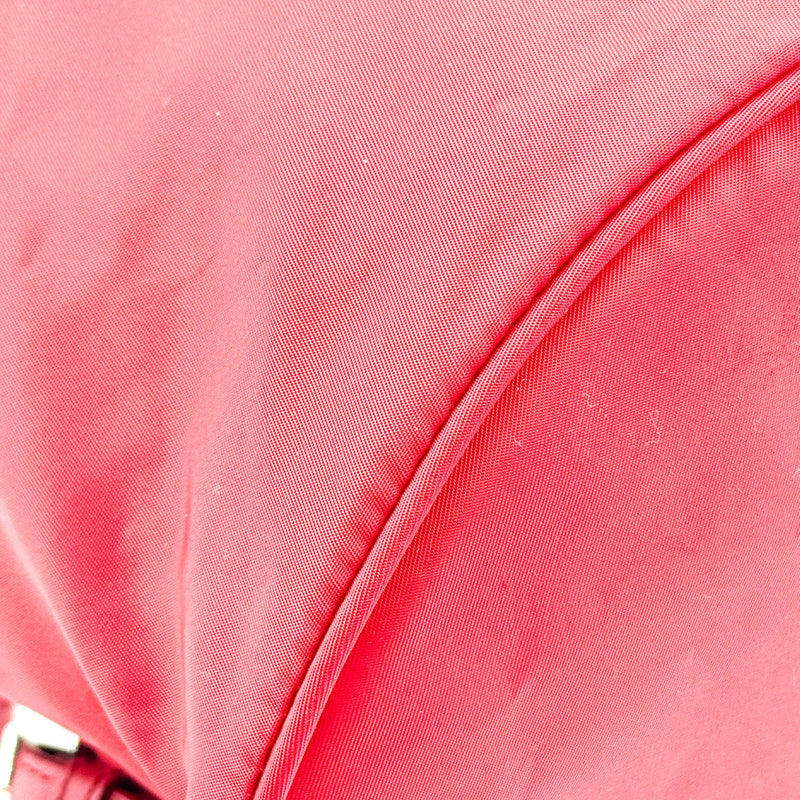 Prada Front Zip Drawstring Tessuto Red Nylon Bag