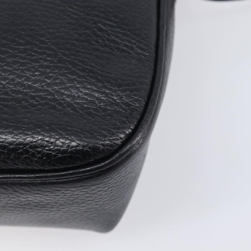 Celine Vintage Circle Logo Leather Black Bag