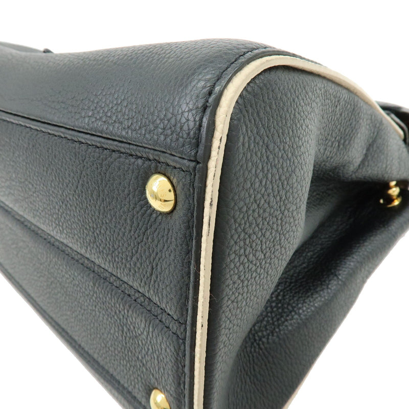 Louis Vuitton Double V Calfskin With Monogram Canvas Black Leather Bag