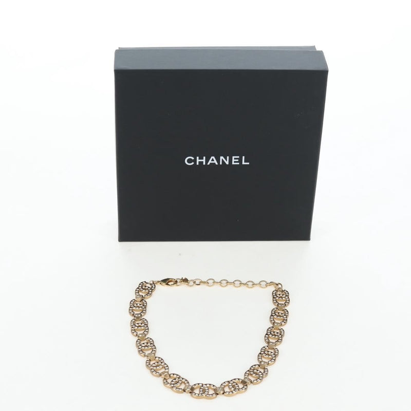 Chanel Cc Link Choker Metal With Crystals Gold Bijoux