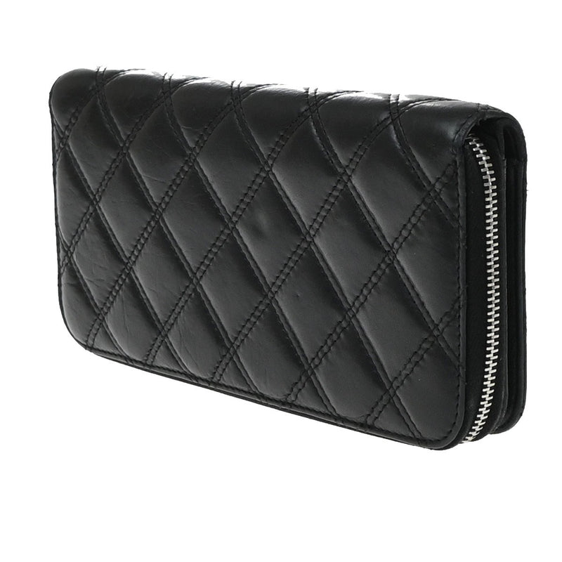 Chanel Trendy Cc Zip Around Quilted Lambskin Black Leather Accessory
