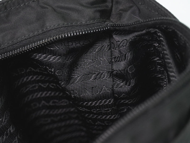 Prada Front Pocket Messenger Quilted Tessuto Black Nylon