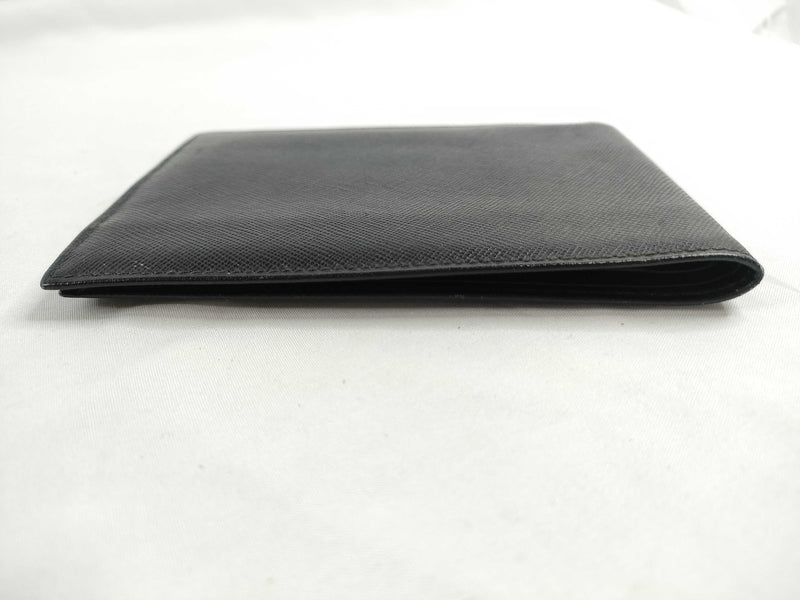 Prada Saffiano Bifold Leather Black Accessory
