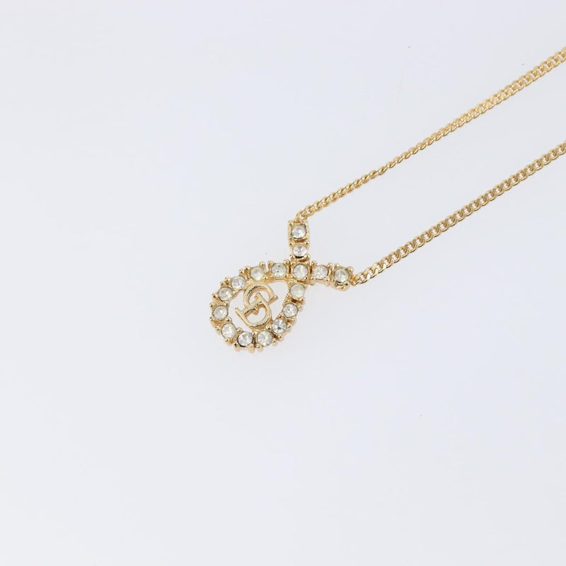 Christian Dior Cd Long Metal With Beads Gold Bijoux