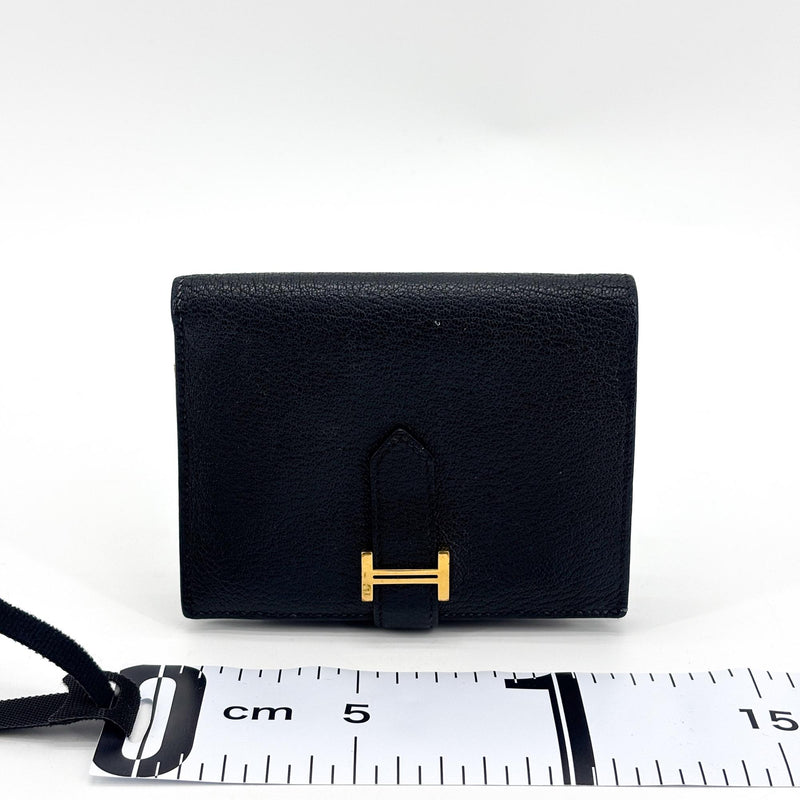 Hermes Bearn Epsom Black Leather Accessory