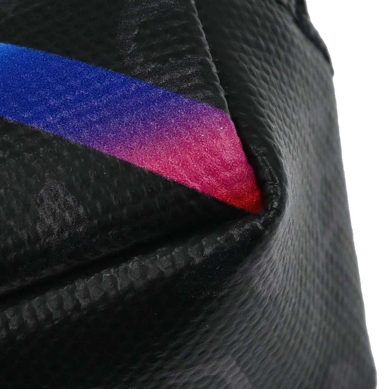 Louis Vuitton Box Pouch Bag Charm And Belt Rainbow Monogram Eclipse Canvas Black Leather