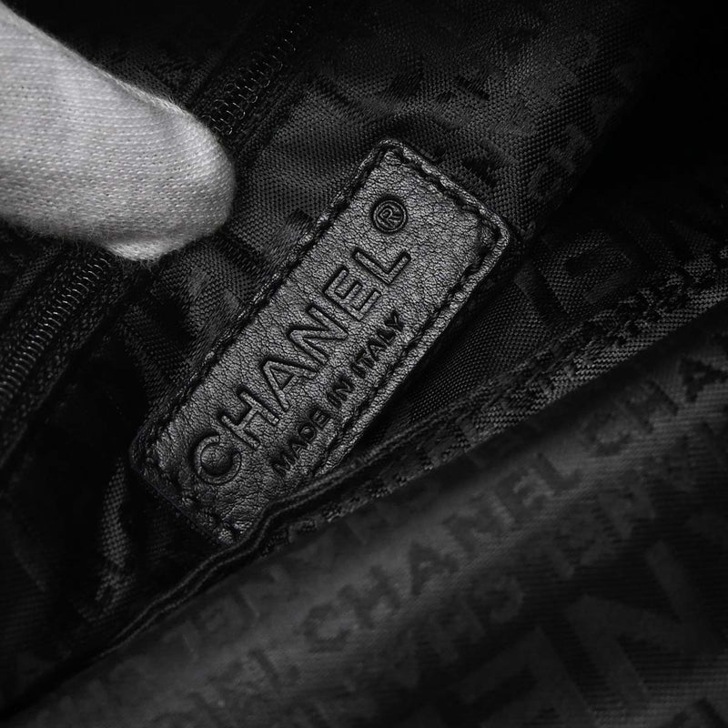 Chanel Camellia Chain Embossed Suede Black Bag