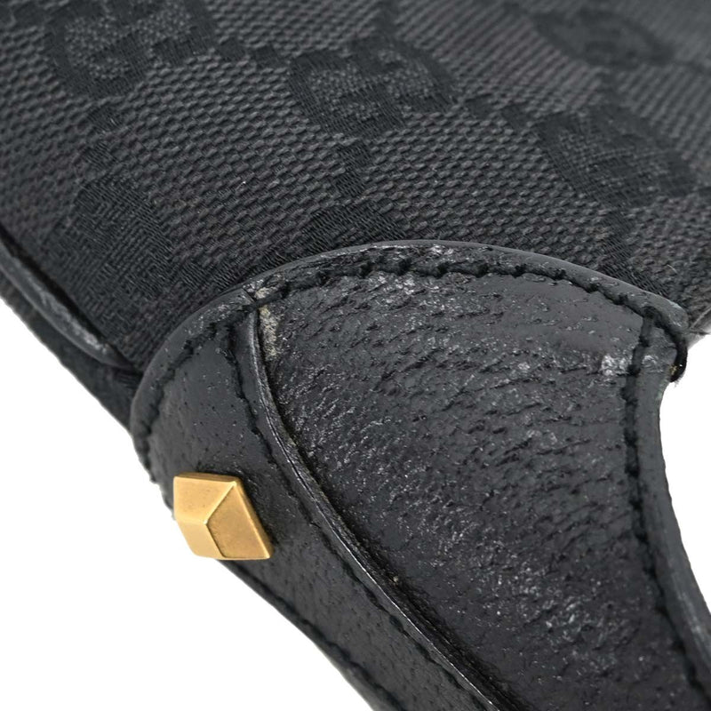 Gucci Piston Lock Jackie Hobo Gg Canvas Black