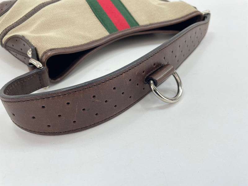 Gucci Reins Web Canvas Brown Bag