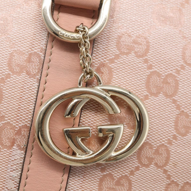 Gucci Abbey Zip Tote Gg Canvas And Leather Pink