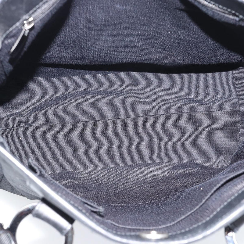Salvatore Ferragamo Gancini Top Handle Canvas Black Bag