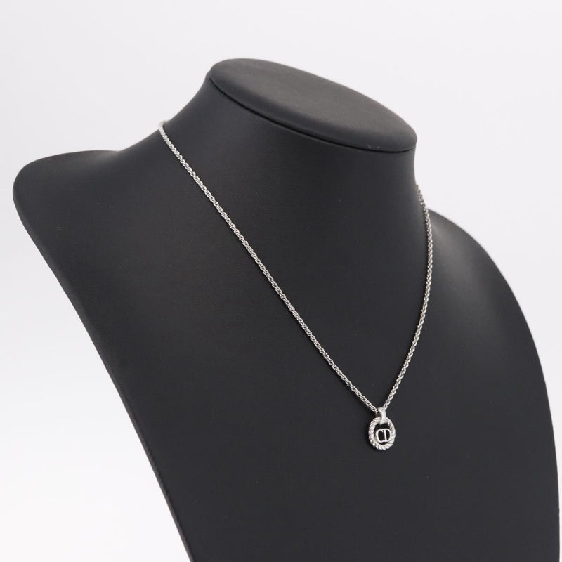 Christian Dior Vintage Circle Pendant Metal Silver Bijoux