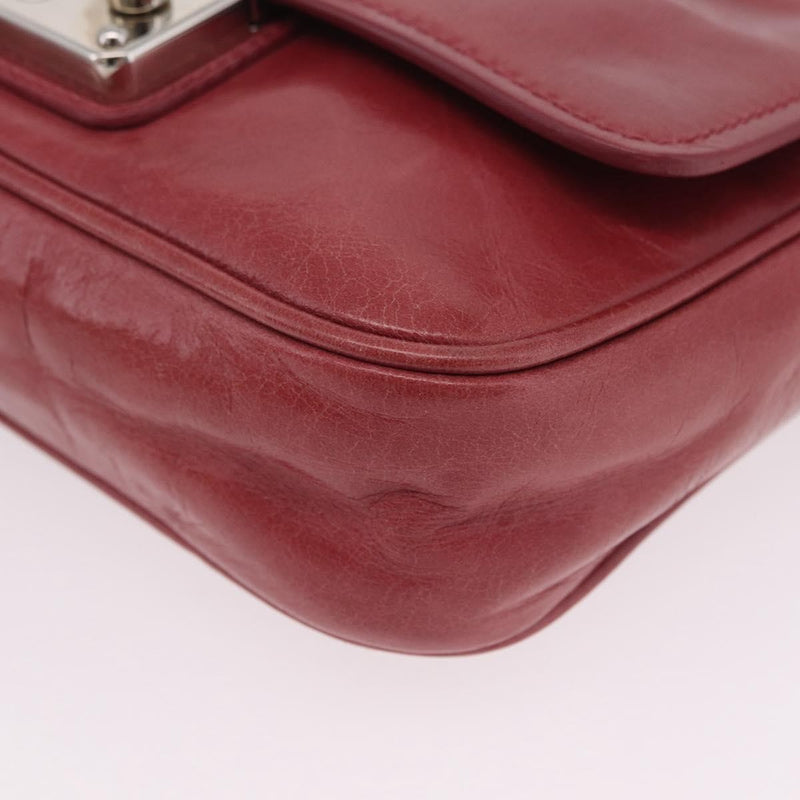 Miu Miu Madras Shoulder Leather Pink Bag