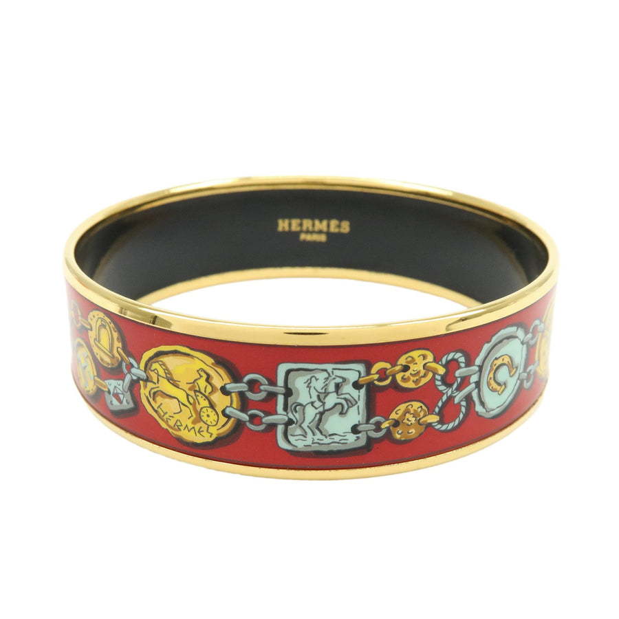 Hermes Bangle Printed Enamel Red Gold_plated Bijoux