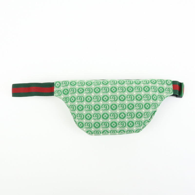 Gucci Childrens Belt Printed Gg Coated Canvas Green Bag