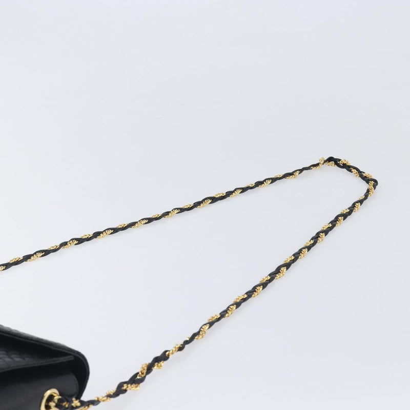Bally Vintage Chain Quilted Leather Black Bag