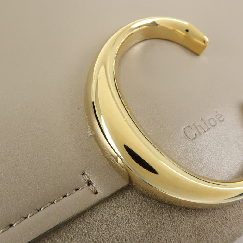 Chloe C Shoulder Bag Leather Gray
