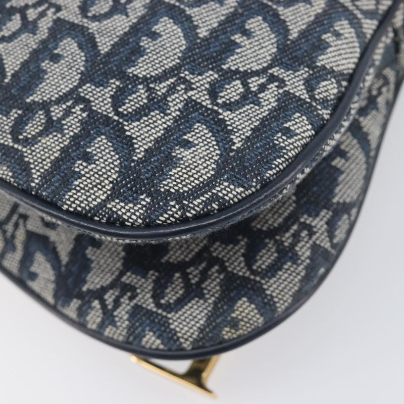 Christian Dior Saddle Messenger Oblique Canvas Navy