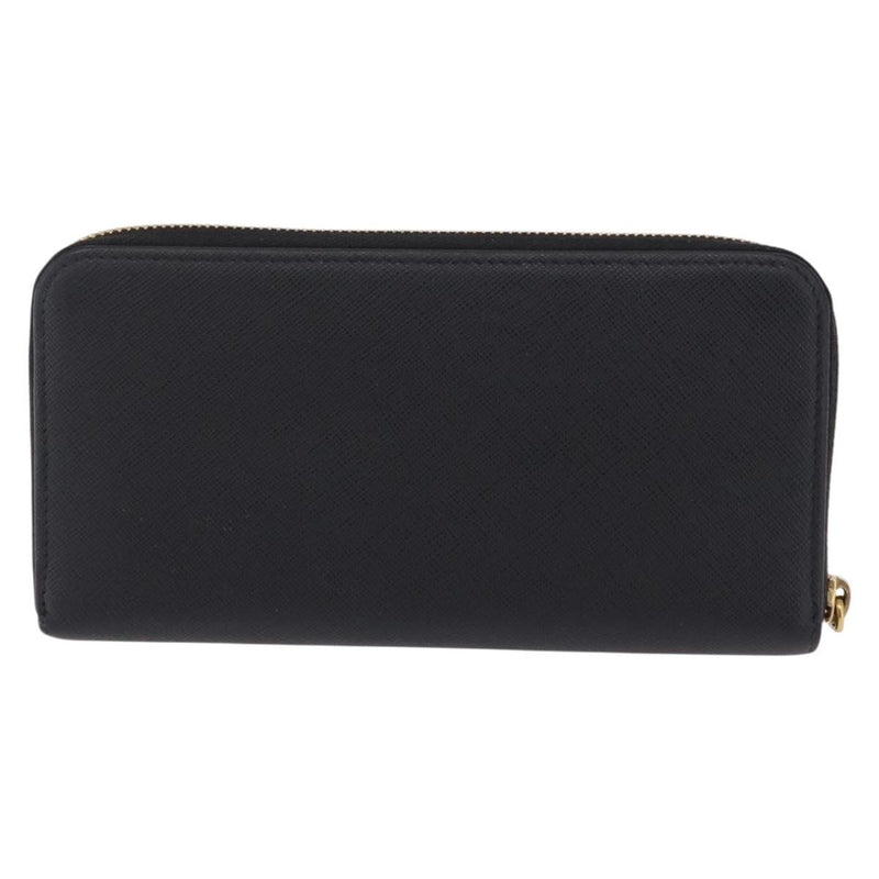 Prada Zip Around Tab Saffiano Leather Black Accessory