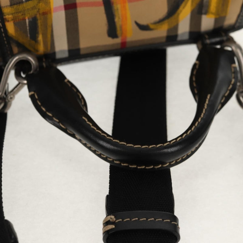 Burberry Graffiti Rucksack Vintage Check Canvas Beige Bag