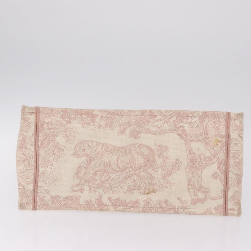 Christian Dior Book Embroidered Canvas Pink Bag