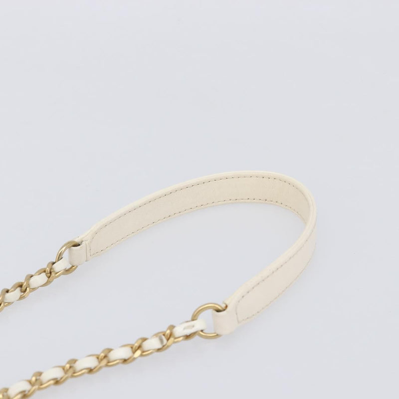 Chanel Crown Box Vanity Quilted Lambskin White Leather Bag