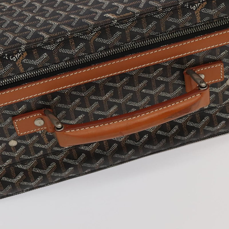 Goyard Bourget Trolley Rolling Luggage Coated Canvas Brown Pvc Bag