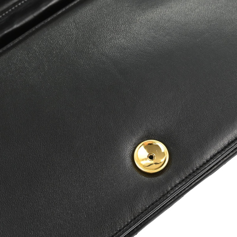 Chanel Vintage Full Flap Quilted Lambskin Black Leather Bag