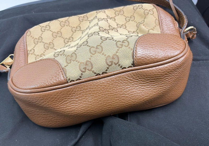 Gucci Bree Disco Gg Canvas With Leather Brown Bag