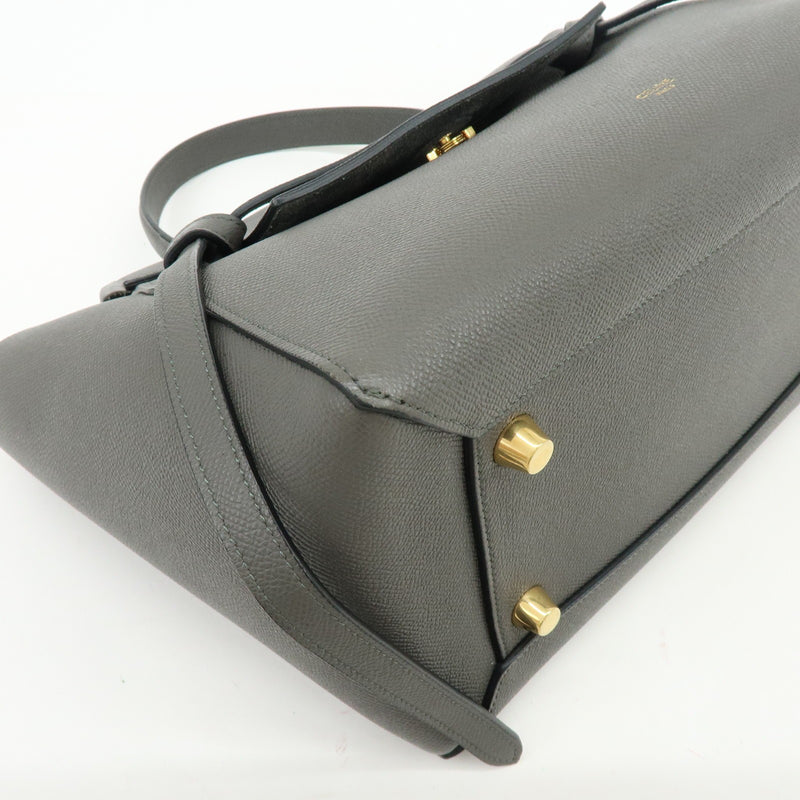 Celine Belt Textured Leather Gray Calfskin Bag