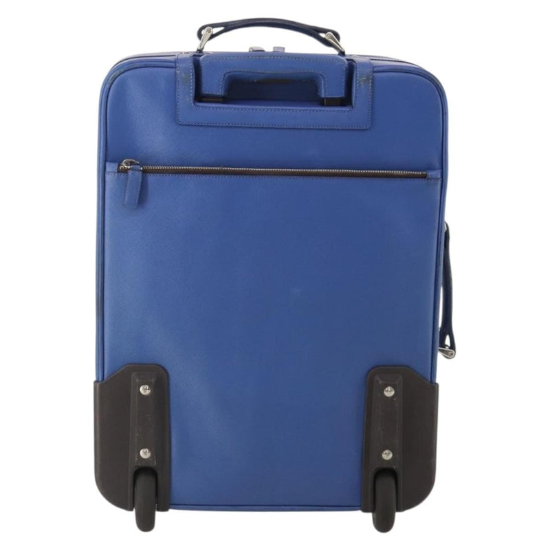 Prada Travel Bag Nylon Blue Leather